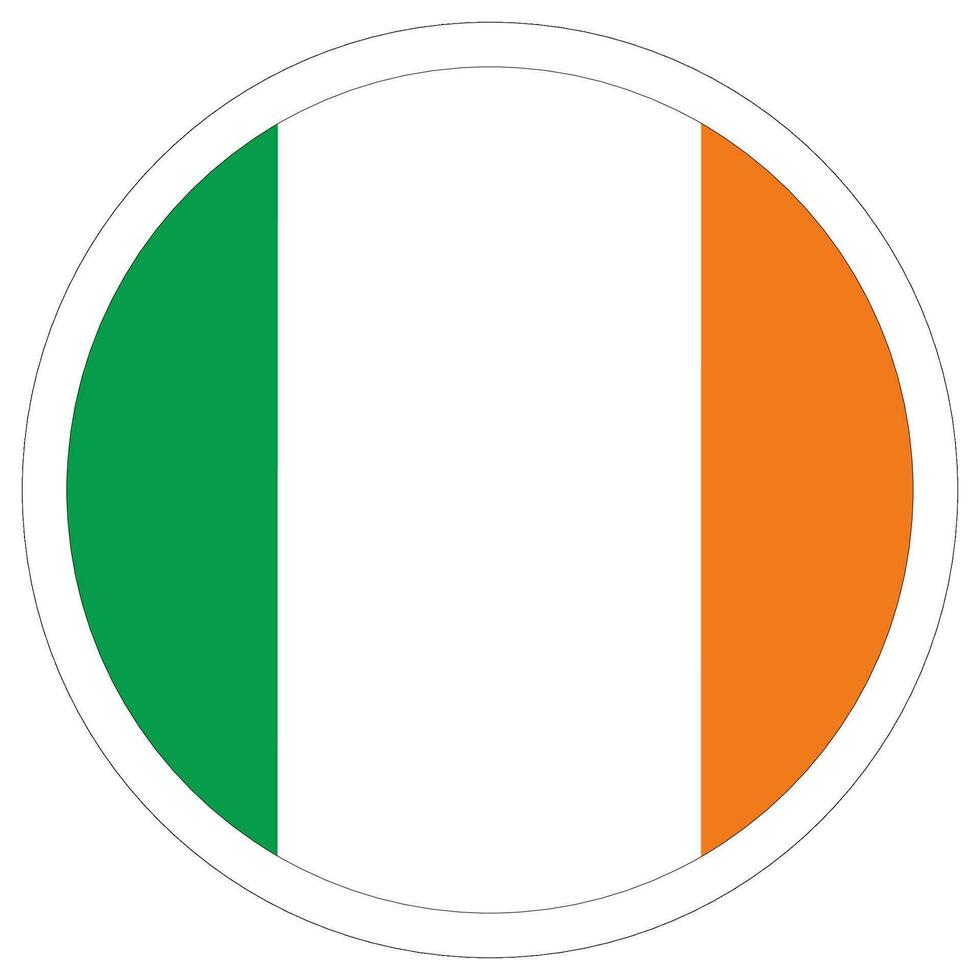 Ireland flag in round circle. Flag of Ireland round shape vector