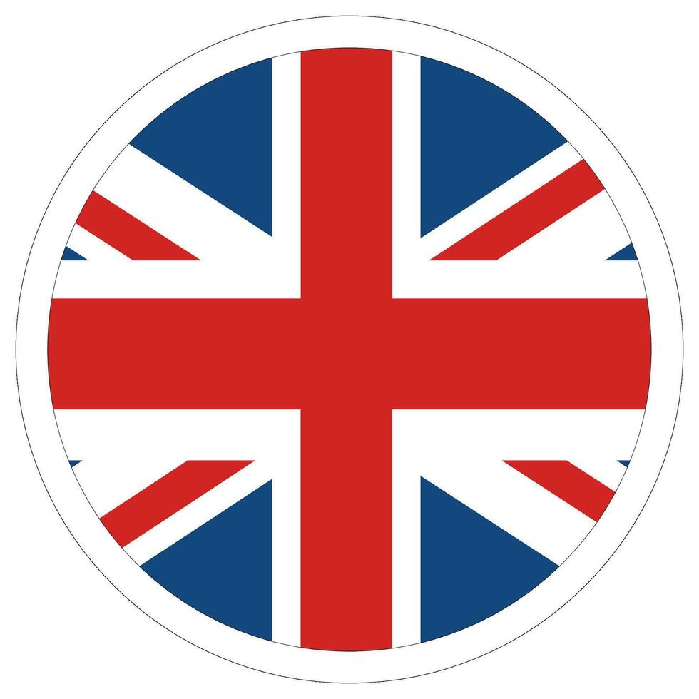 United Kingdom flag circle. Flag of UK in round circle vector