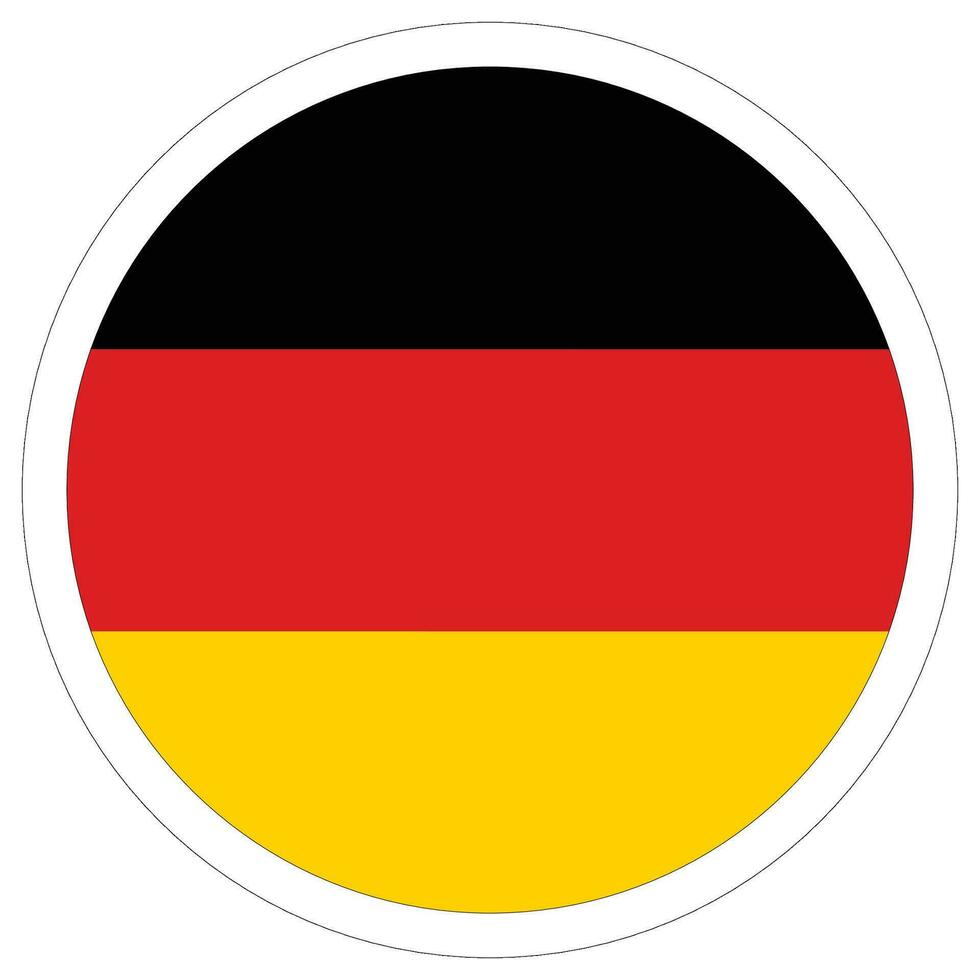 German flag in circle. Flag of Germany in round circle vector