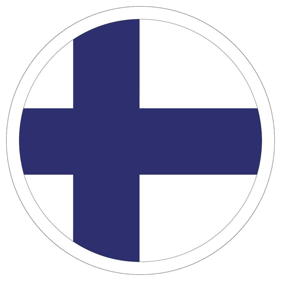 Finland flag in circle. Flag of Finland round icon vector