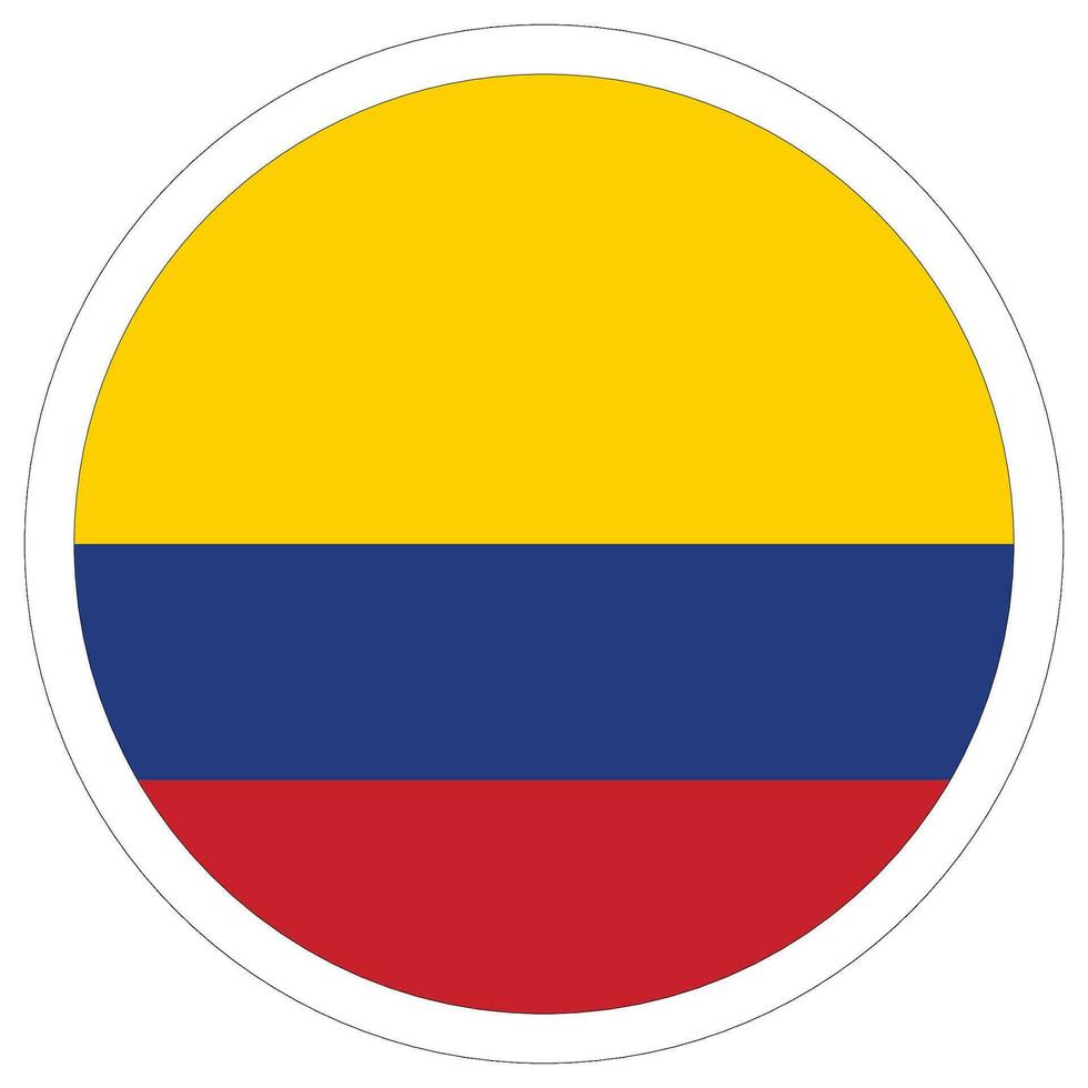 Flag of Colombia in round circle vector
