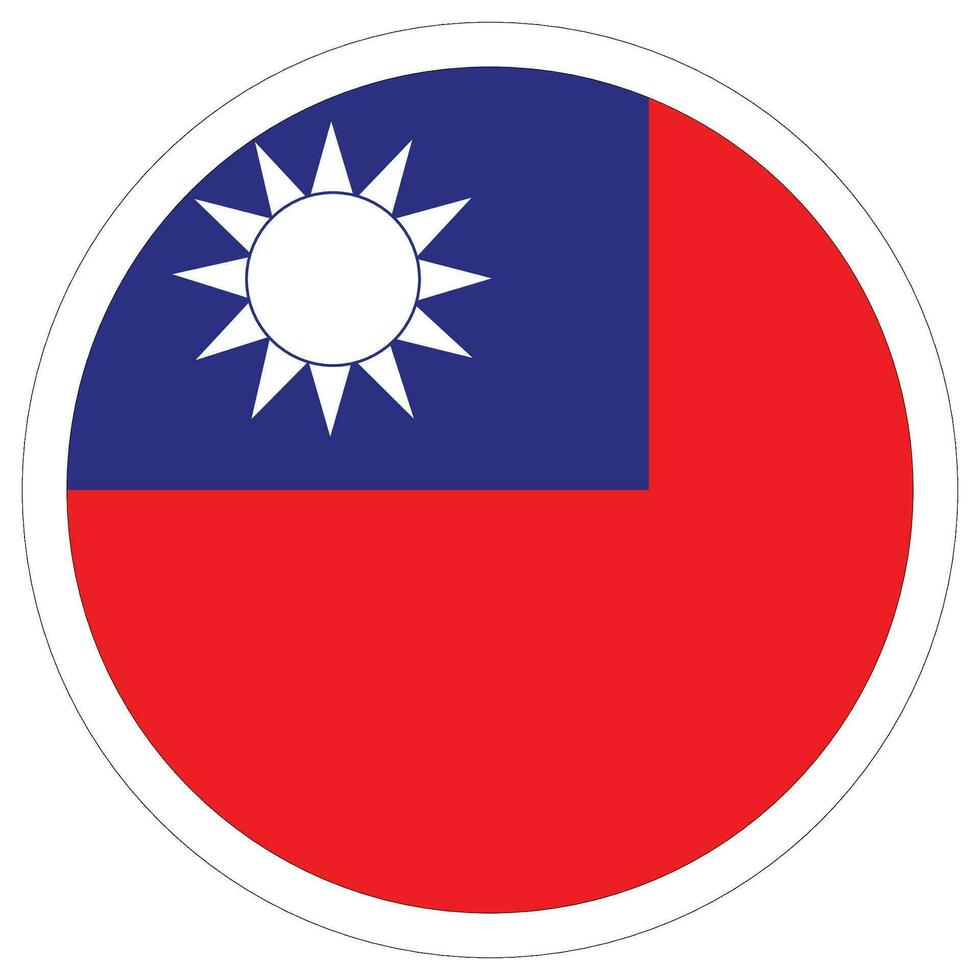 Flag of Taiwan round. Taiwan flag in circle vector