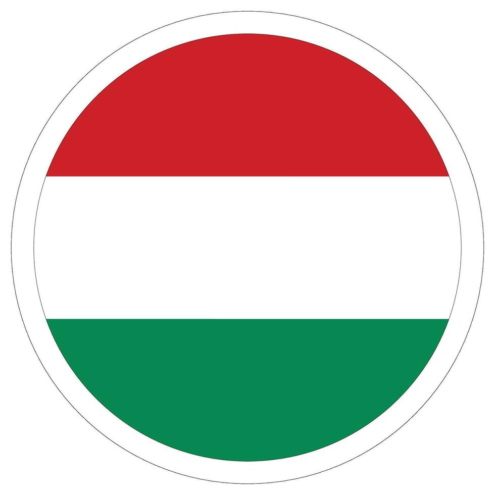 Hungary flag in circle. Flag of Hungary in round circle vector