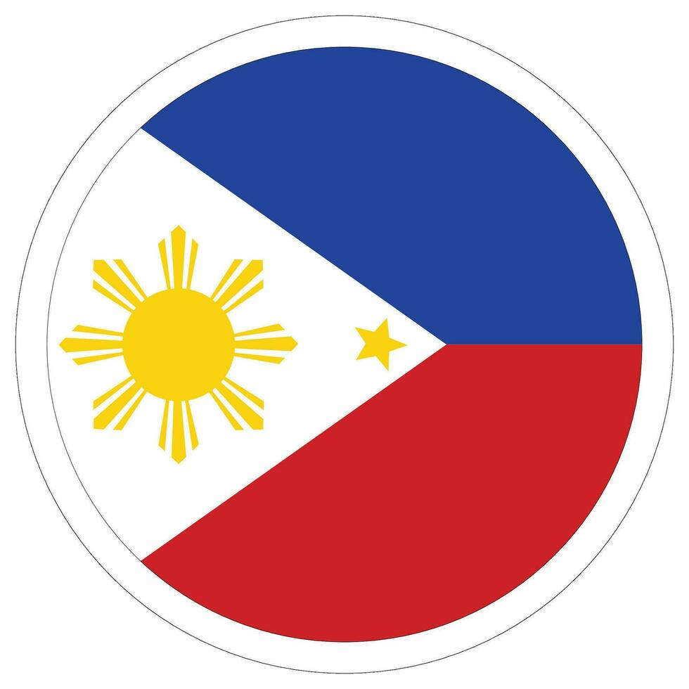 Flag of Philippines round shape. Philippines flag in circle shape vector