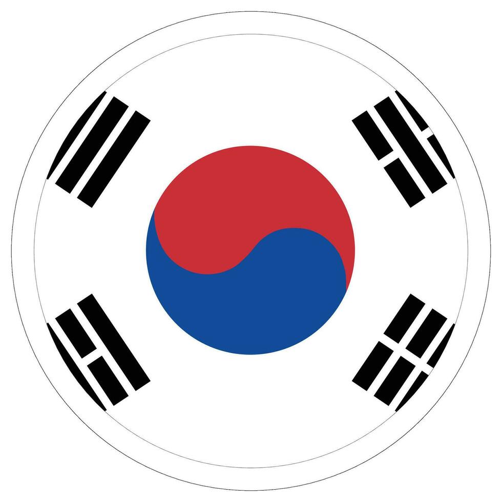 bandera de sur Corea. sur Corea bandera en circulo vector