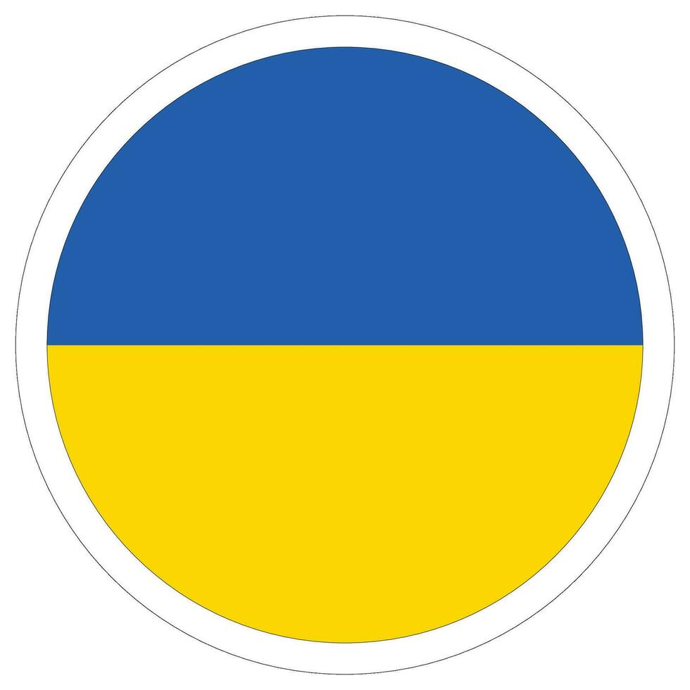 Ucrania bandera en círculo. bandera de Ucrania redondo forma vector