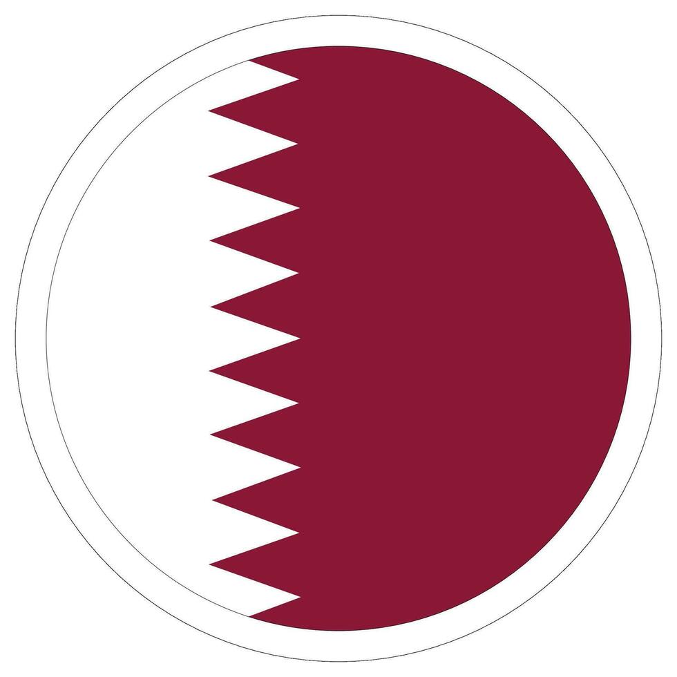 Qatar flag in circle. Flag of Qatar as round circle. vector