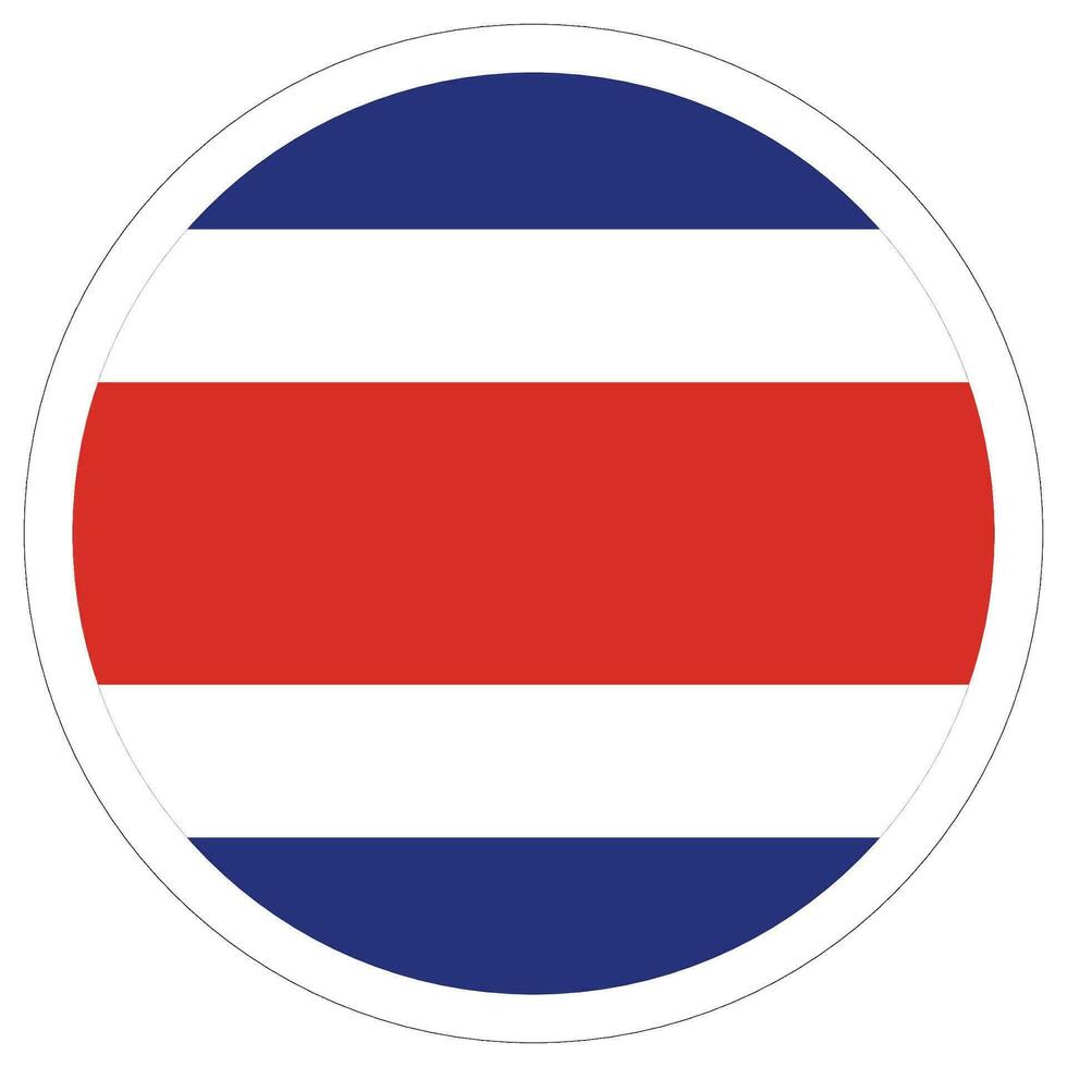 Costa Rica flag circle shape. Flag of Costa Rica in round design shape vector