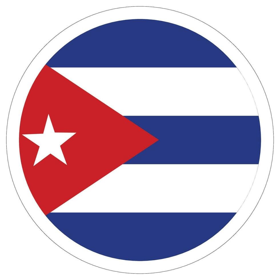 Cuba flag circle shape. lag of Cuba in round design shape vector
