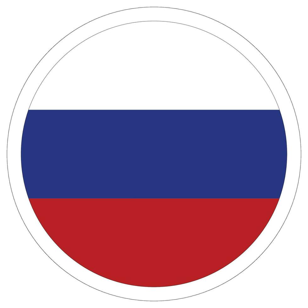 Russian flag in circle. Flag of Russia in rounded circle vector