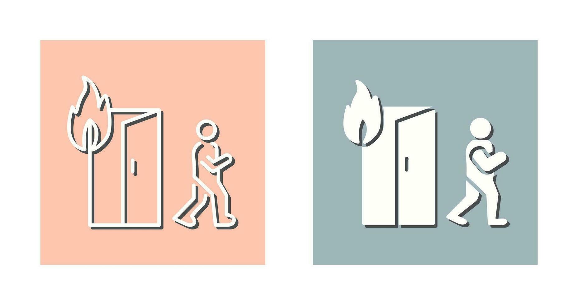 Unique Running from Fire Vector Icon