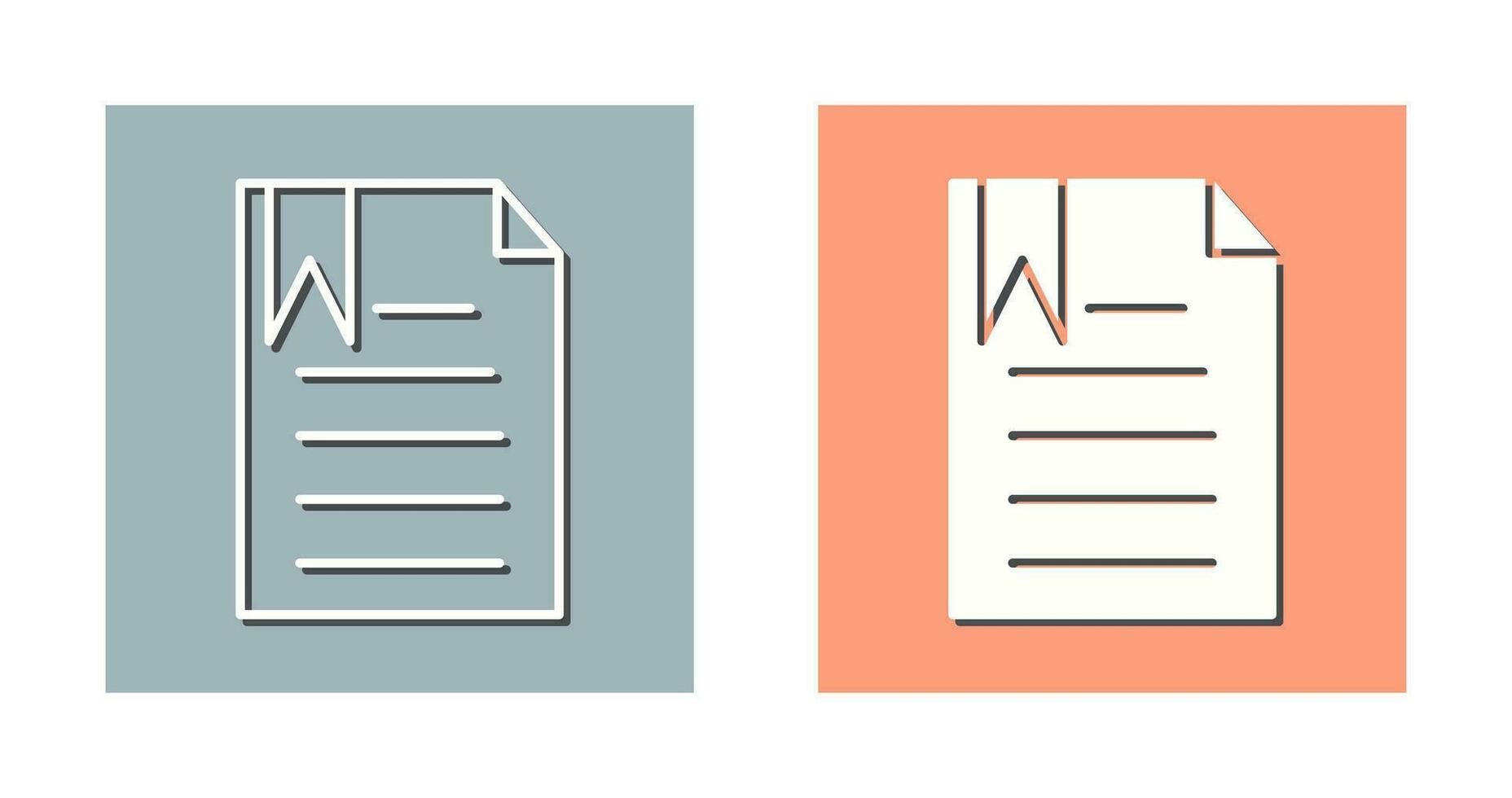 Unique Bookmarked Document Vector Icon