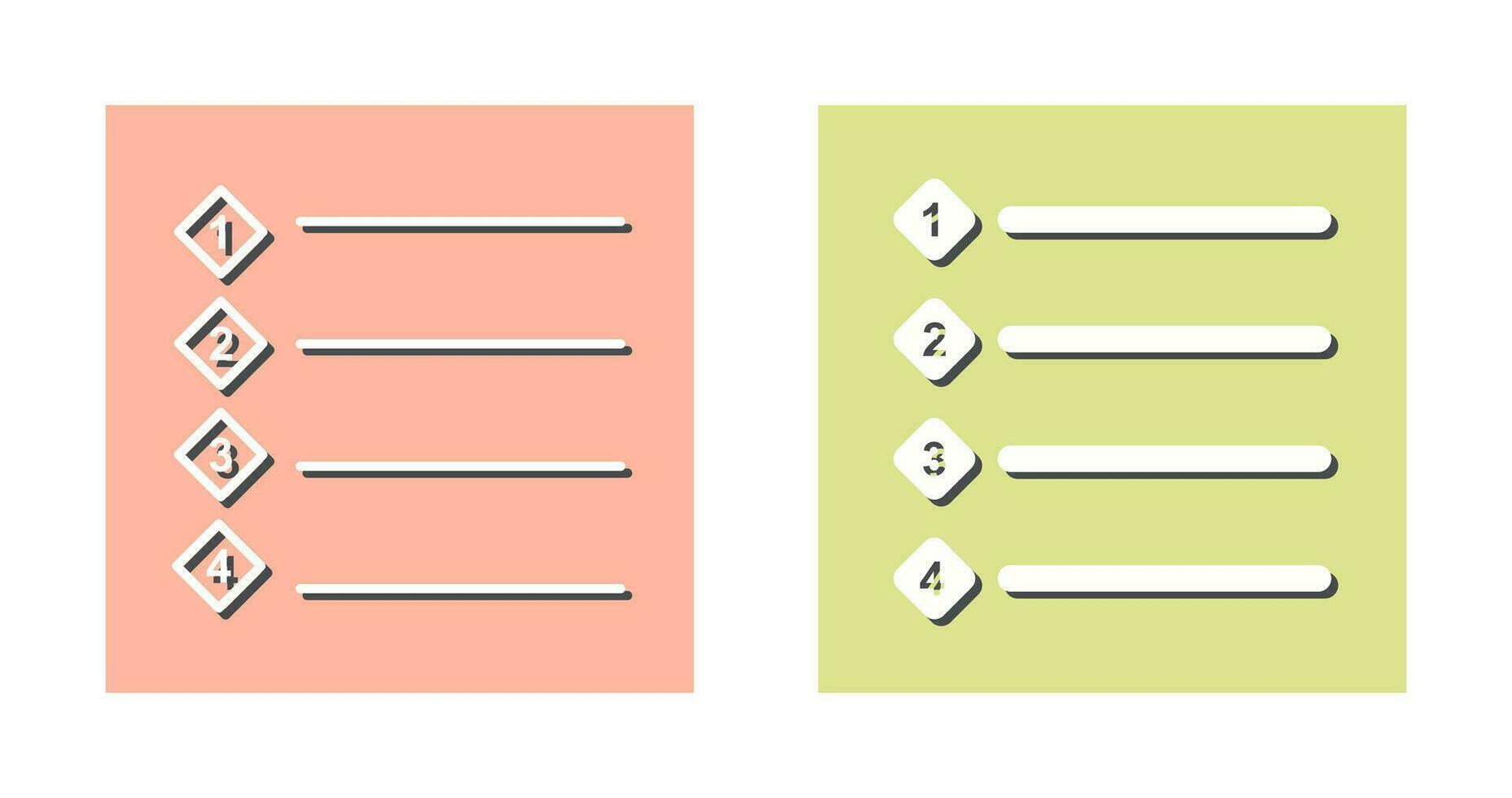 Unique Numbered list Vector Icon