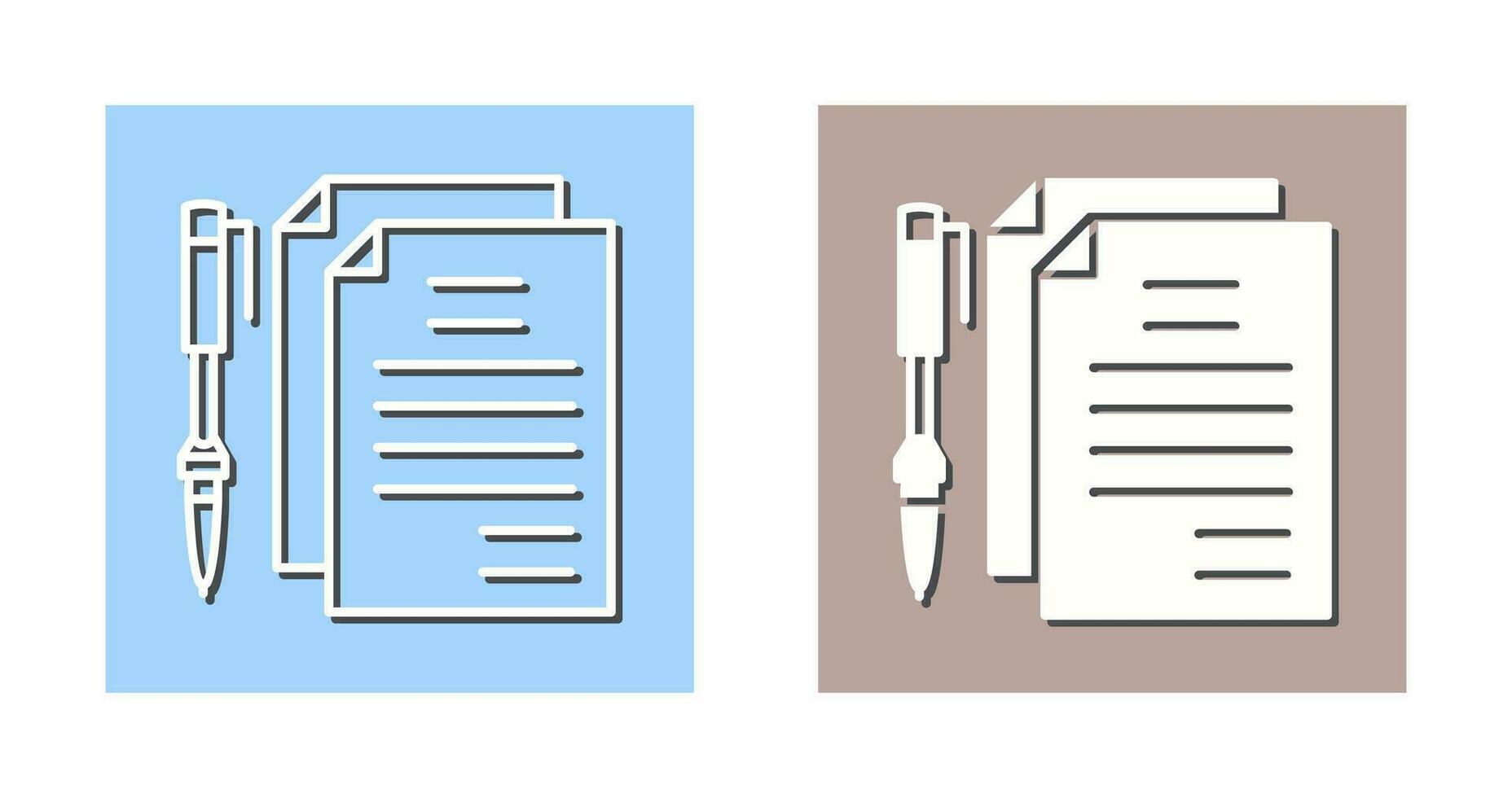 Unique Documents and Pen Vector Icon