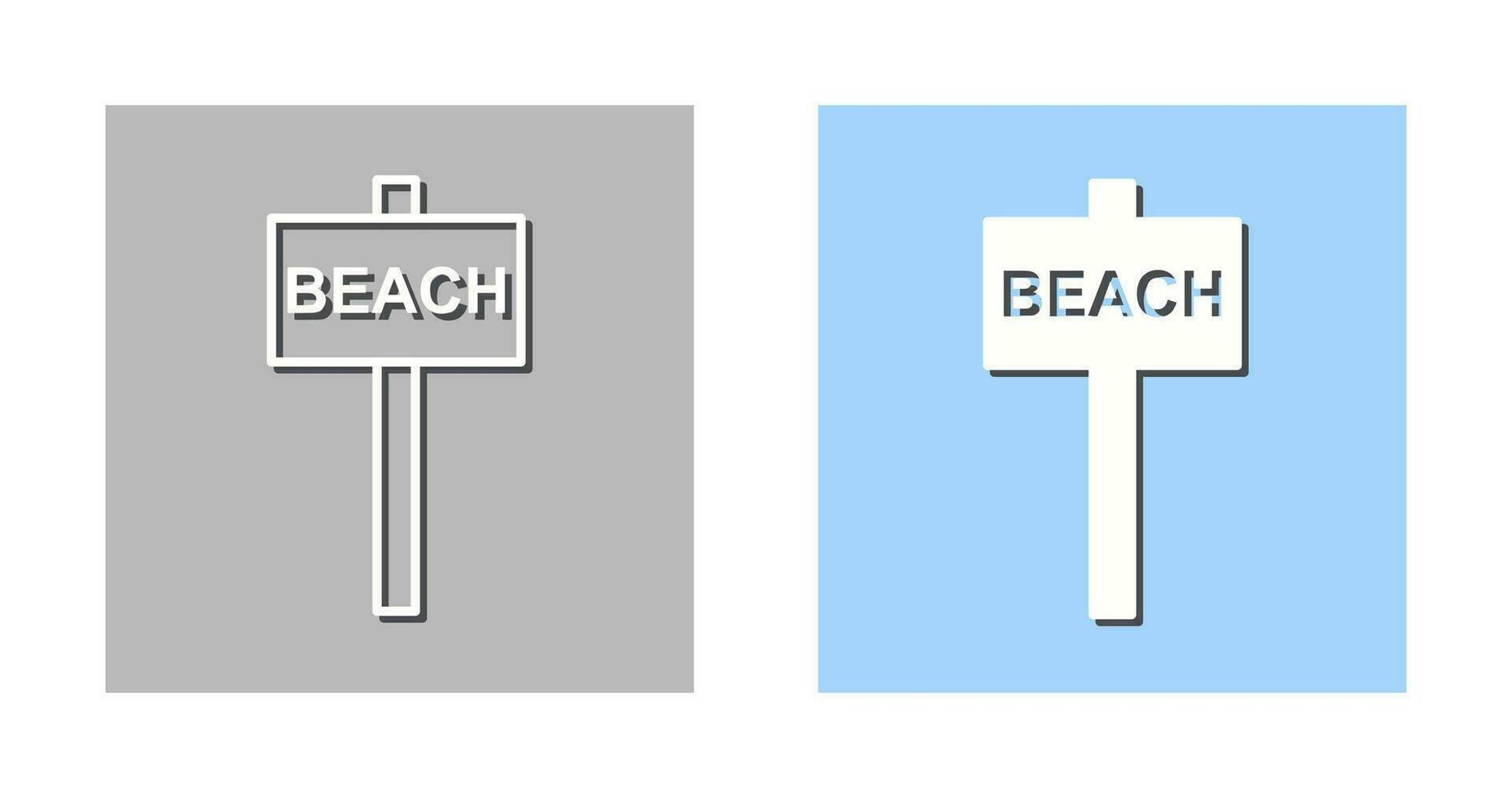 icono de vector de señal de playa