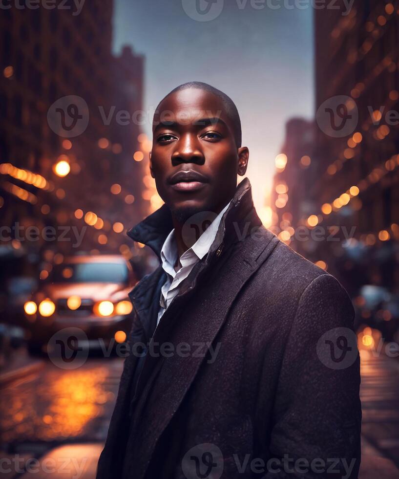 africano americano personas a calle, generativo ai foto