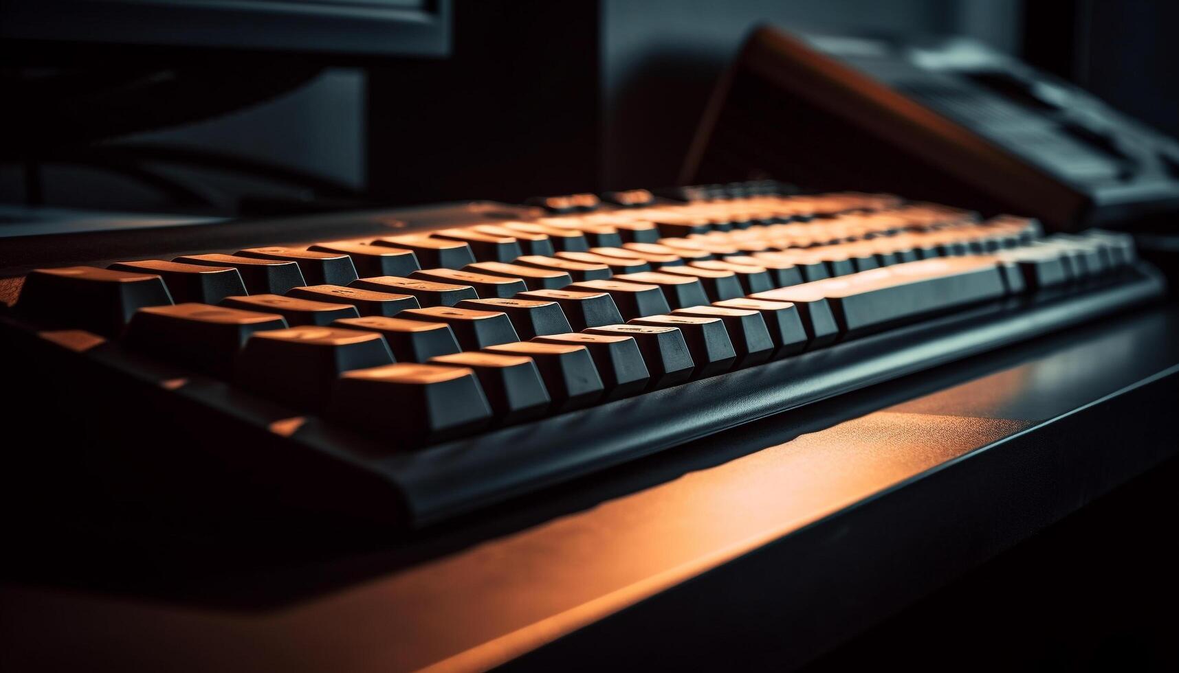Modern technology controls sound mixing in recording studio generated by AI photo