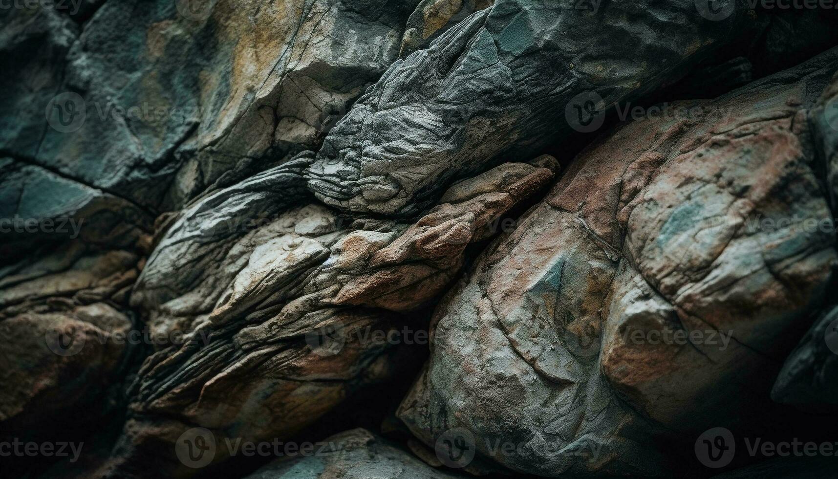 Rough stone material eroded by nature toughness generated by AI photo