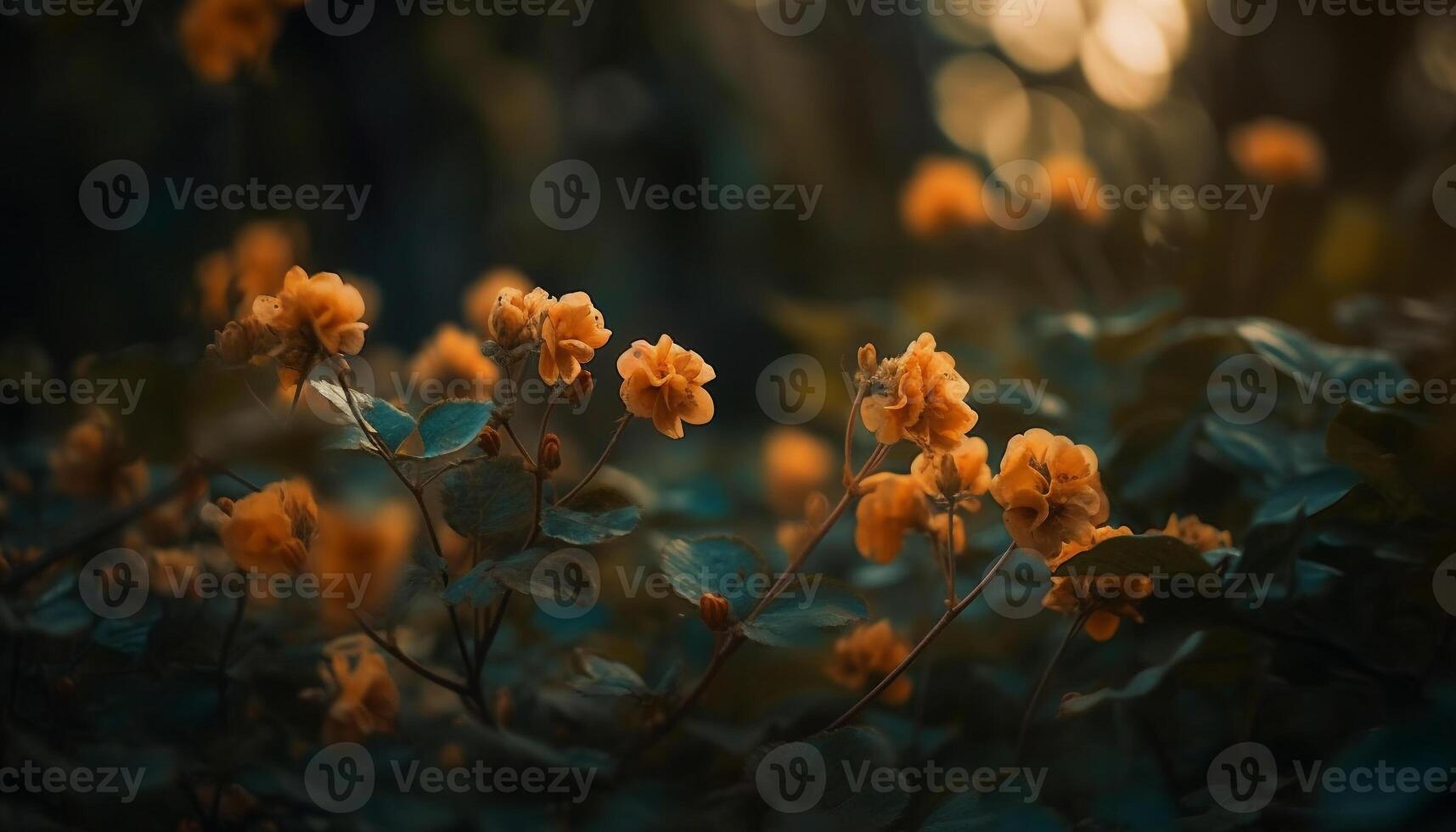 Vibrant autumn leaves on tree branch outdoors generated by AI photo