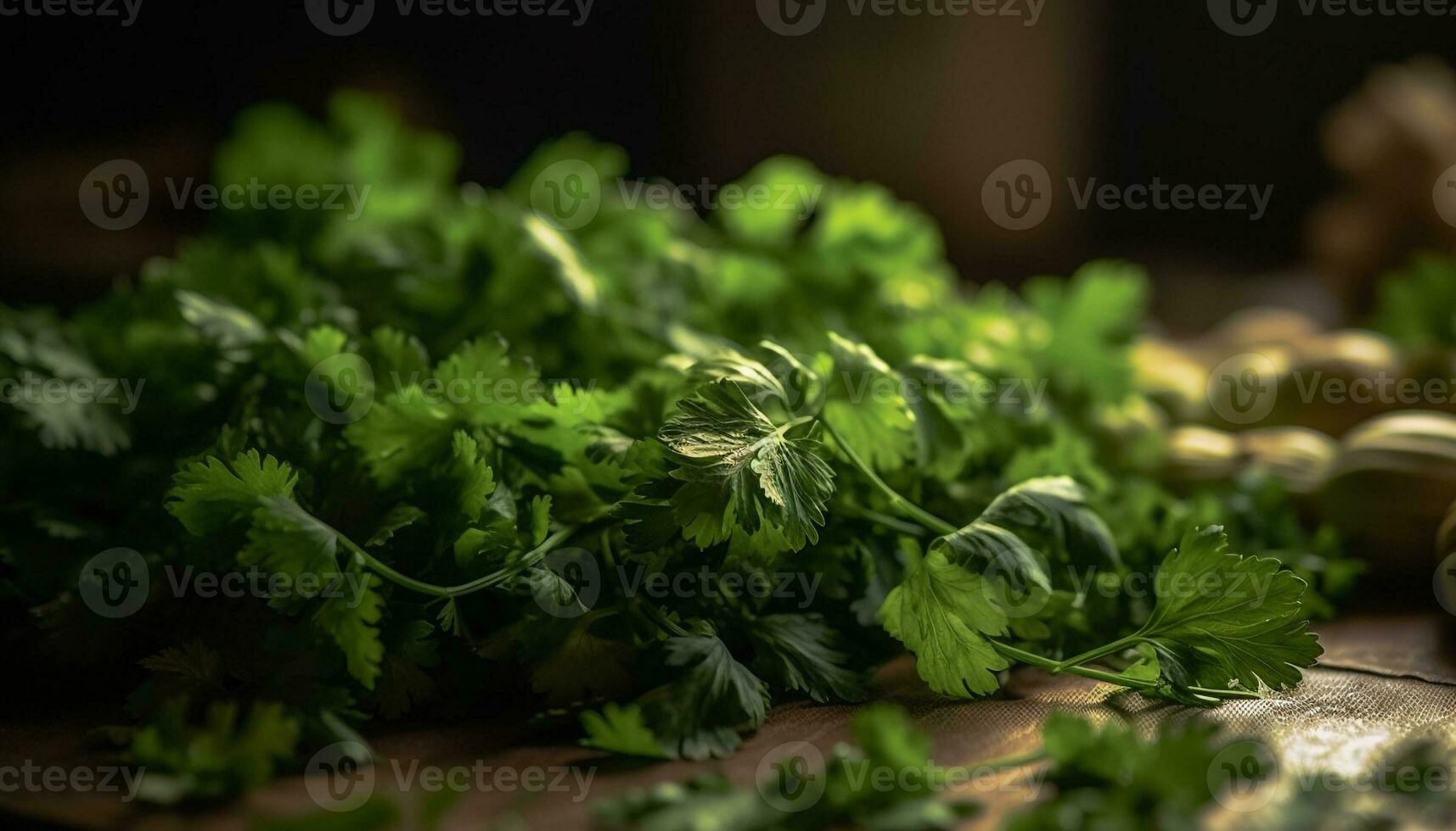 Healthy eating with fresh organic leaf vegetables generated by AI photo