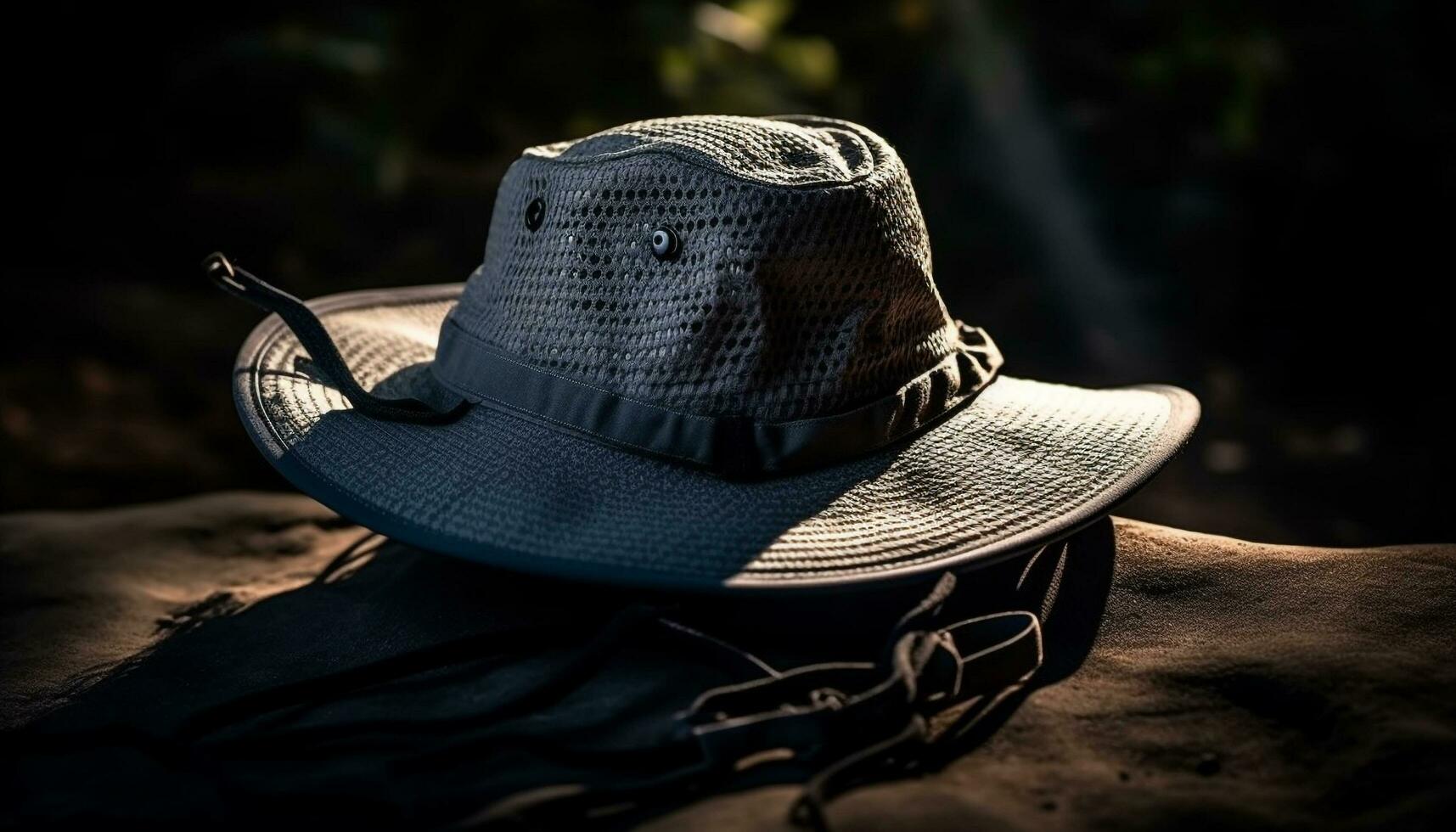 vaquero sombrero sombras joven adulto en granja generado por ai foto