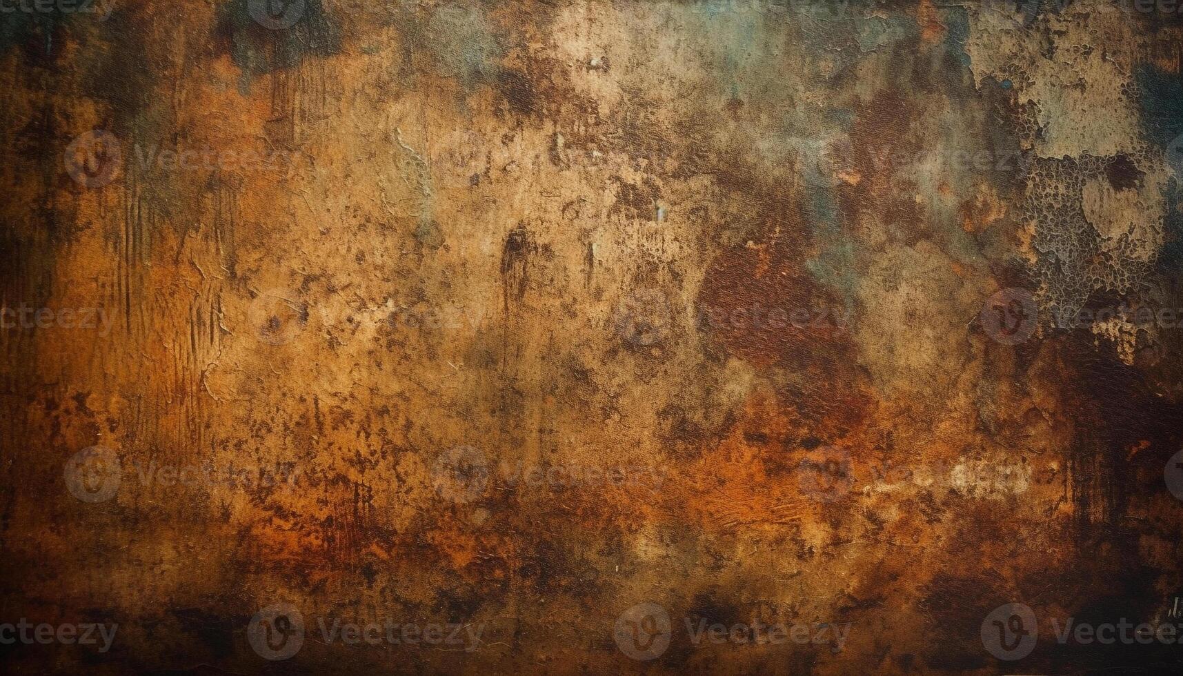 Rusty old metal plate with textured effect generated by AI photo