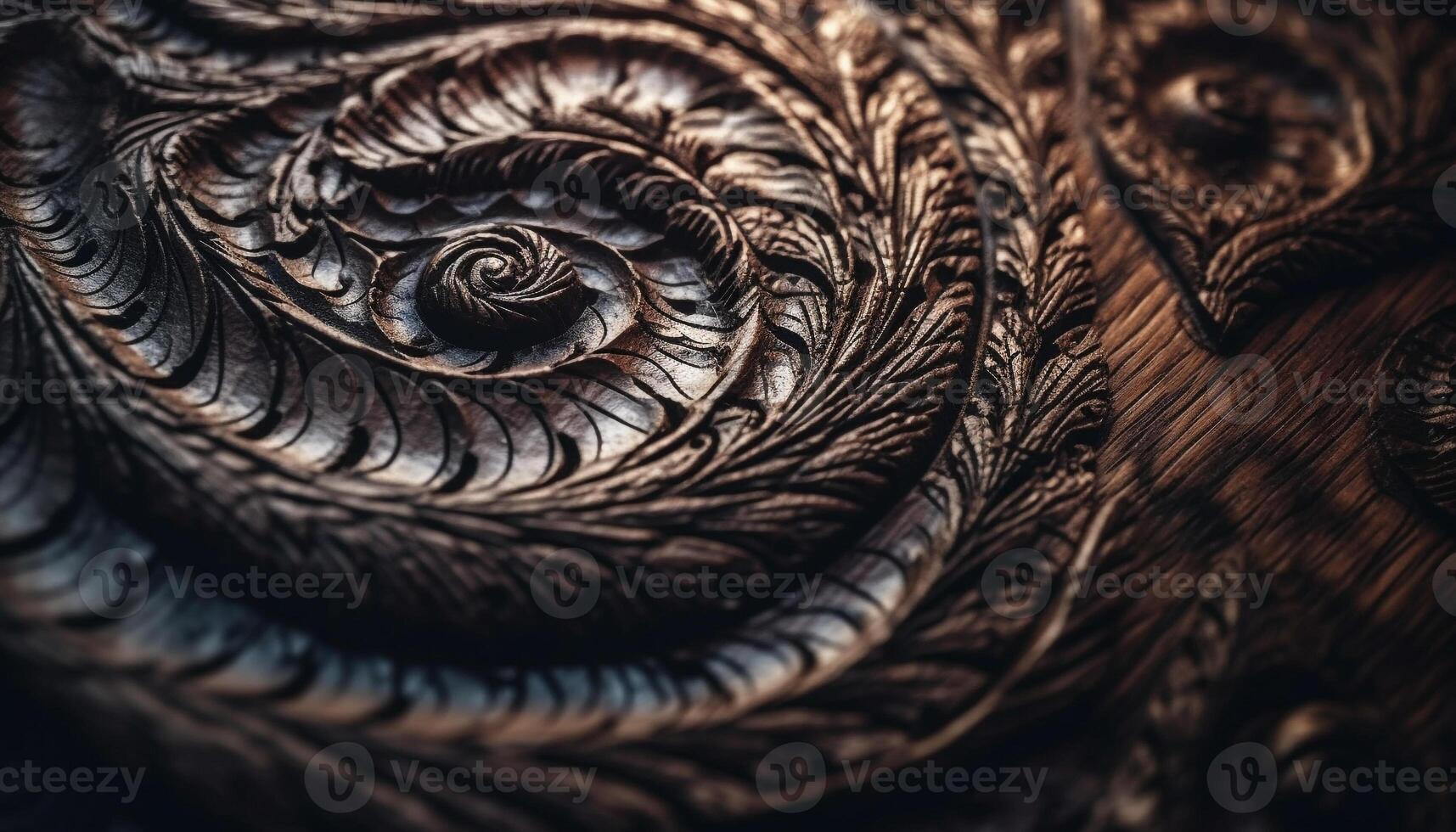 mollusk shell, ornate spiral pattern elegance generated by AI photo