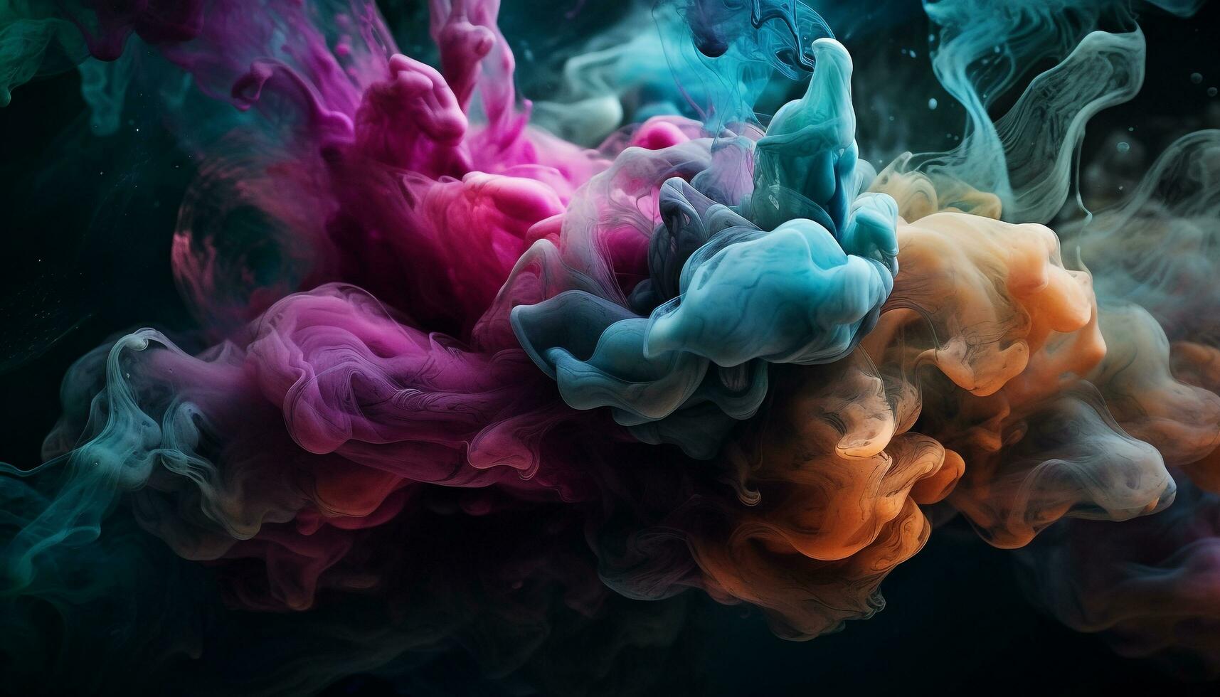 Abstract motion exploding in multi colored ink design generated by AI photo