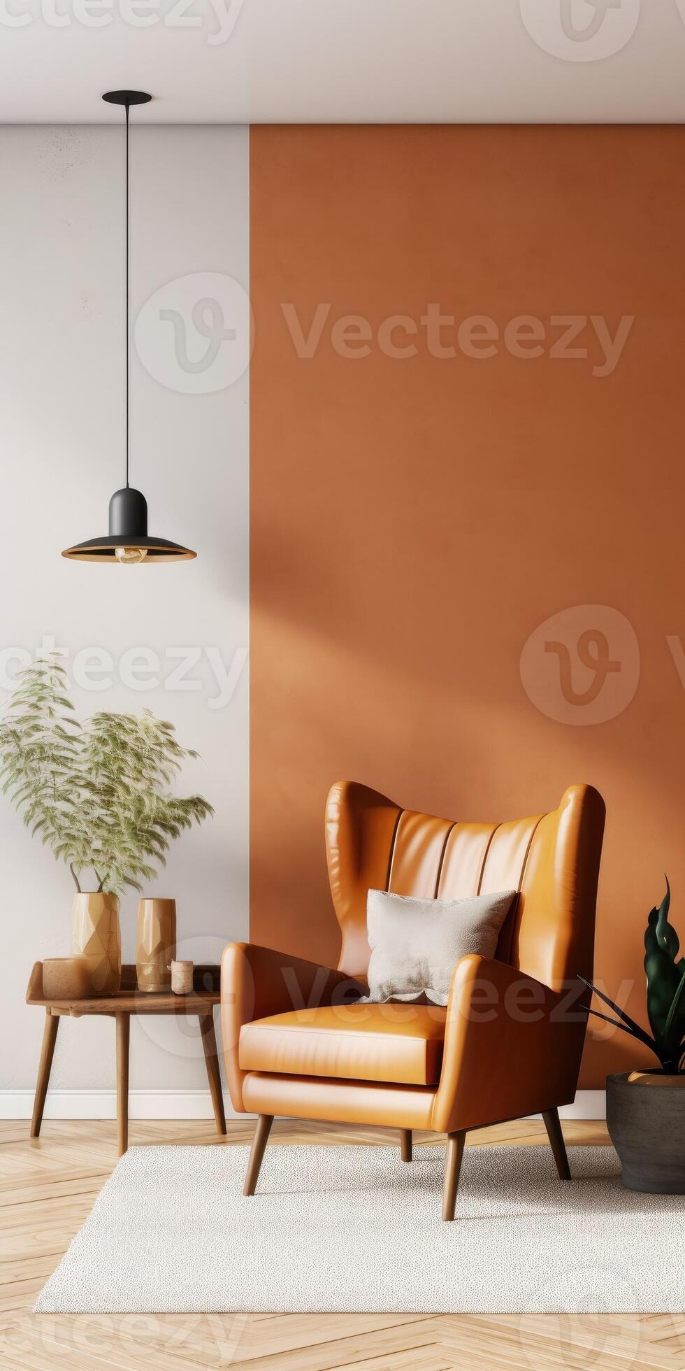 Warm Tones Living Room Wall Interior, 24905537 Stock Photo at Vecteezy