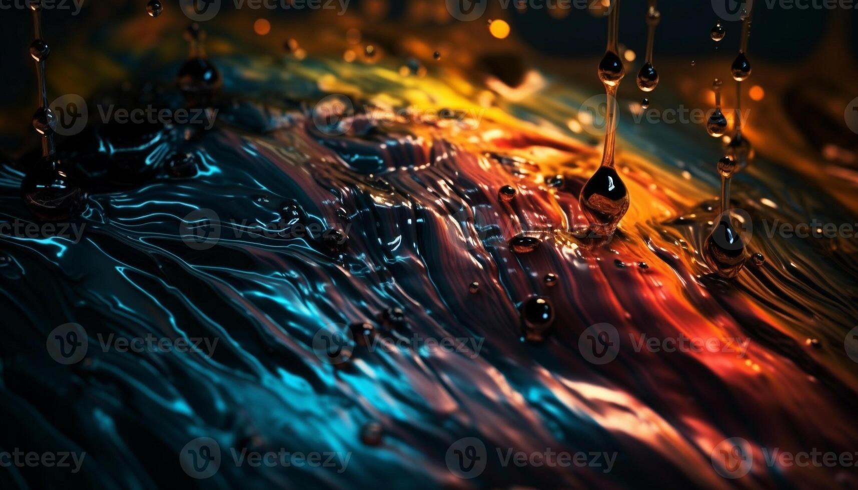 Smooth raindrop falling, rippled wave pattern beauty generated by AI photo