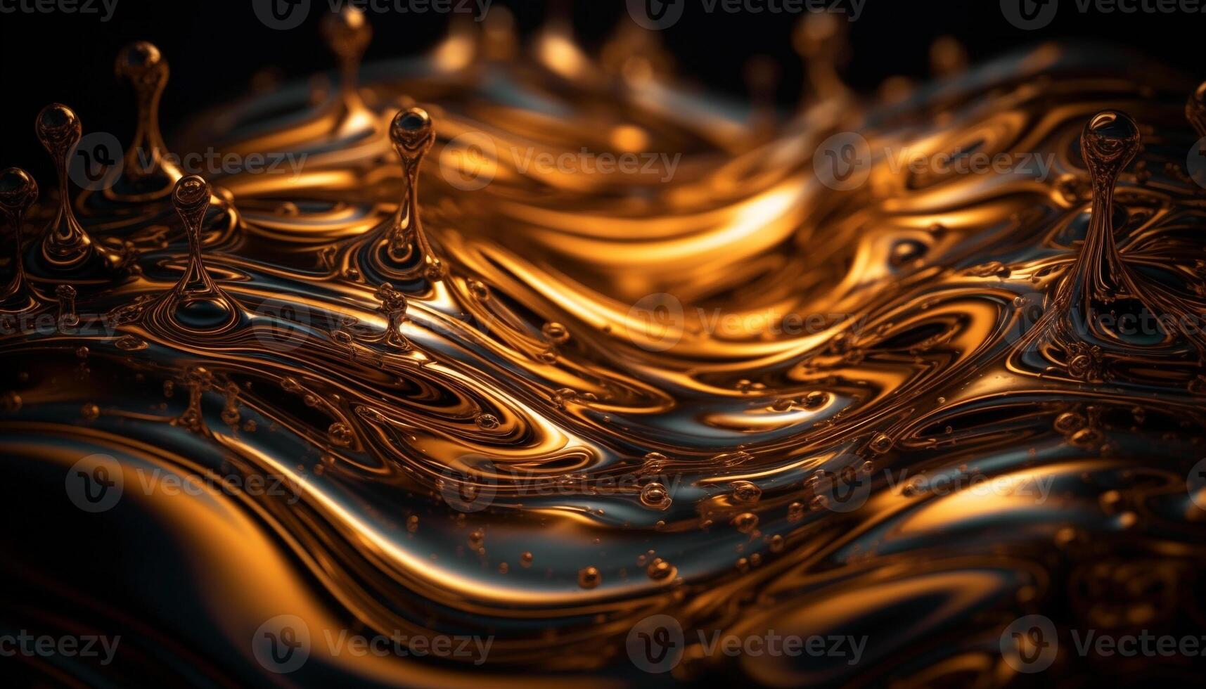 Shiny metallic wave pattern reflects futuristic fantasy decoration generated by AI photo