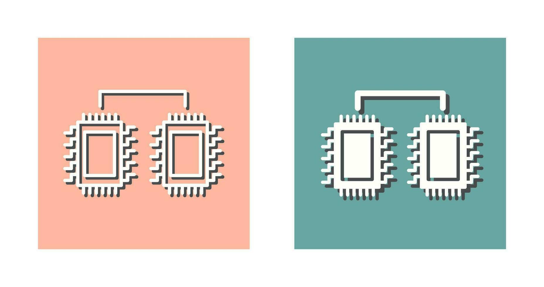 Processors Connected Vector Icon