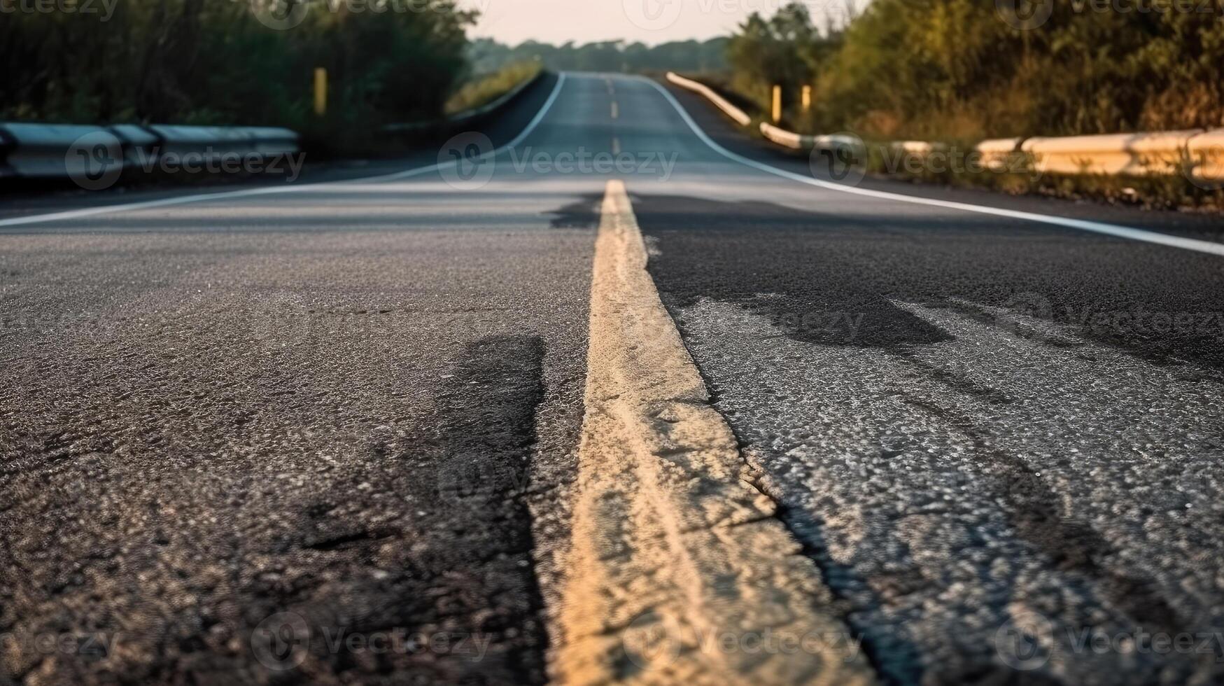 Asphalt road and mountains with tree nature landscape, . photo