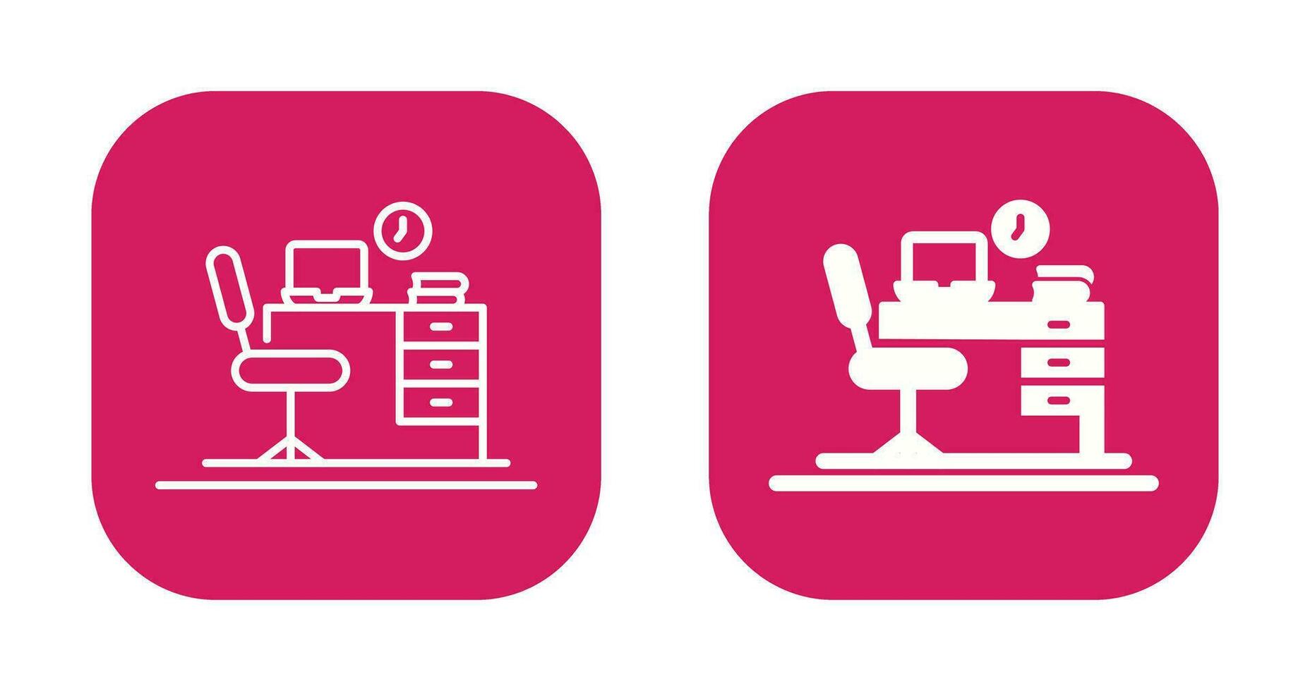 Office Desk Vector Icon