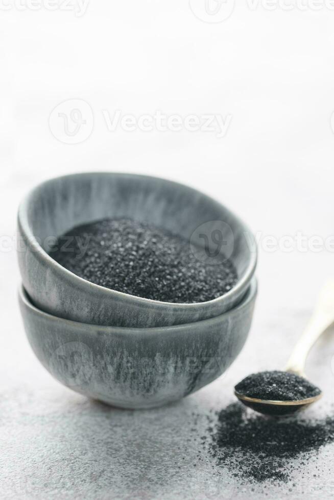 Hawaiian black  lava sea salt photo