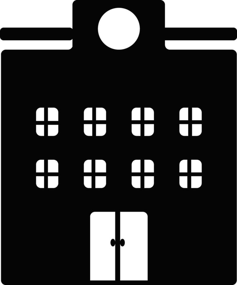 Flat style illustration of building. vector