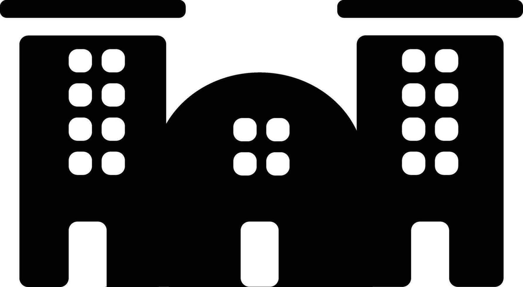 Building in black and white color. vector