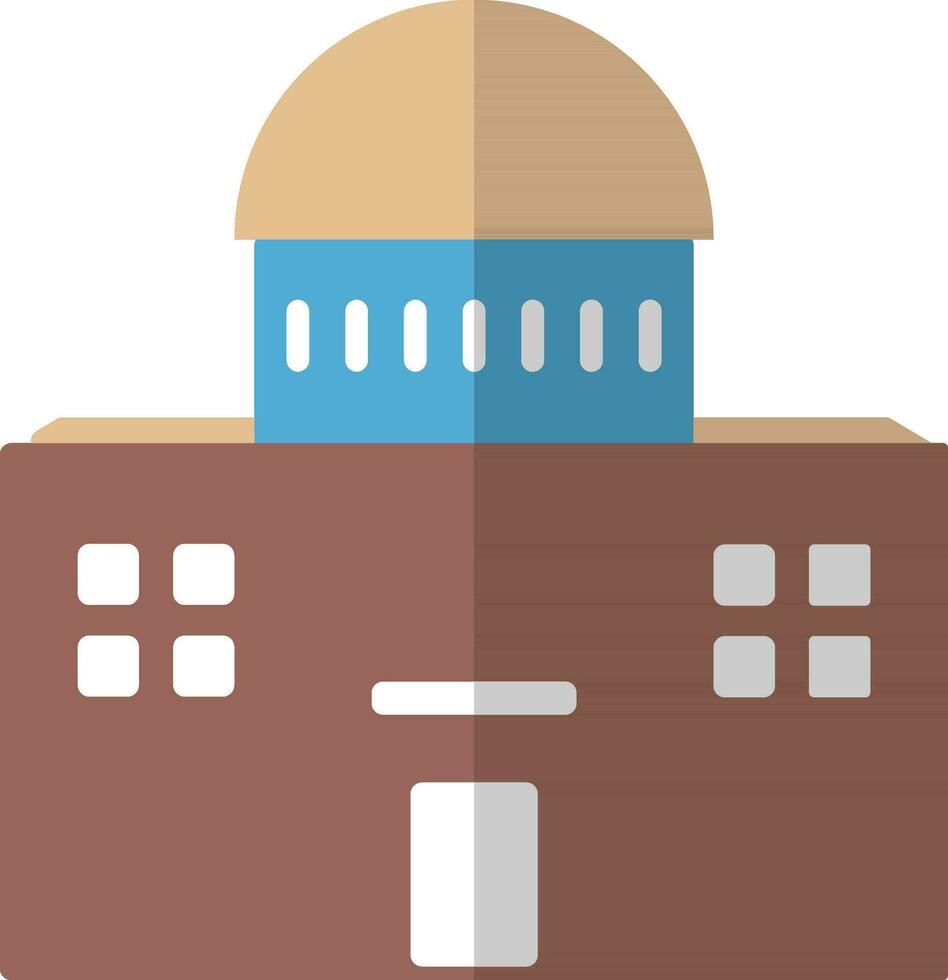 Building in brown and blue color. vector