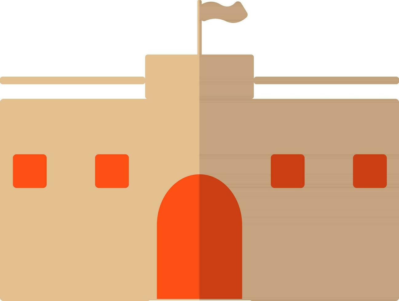 Flat style illustration of fort. vector