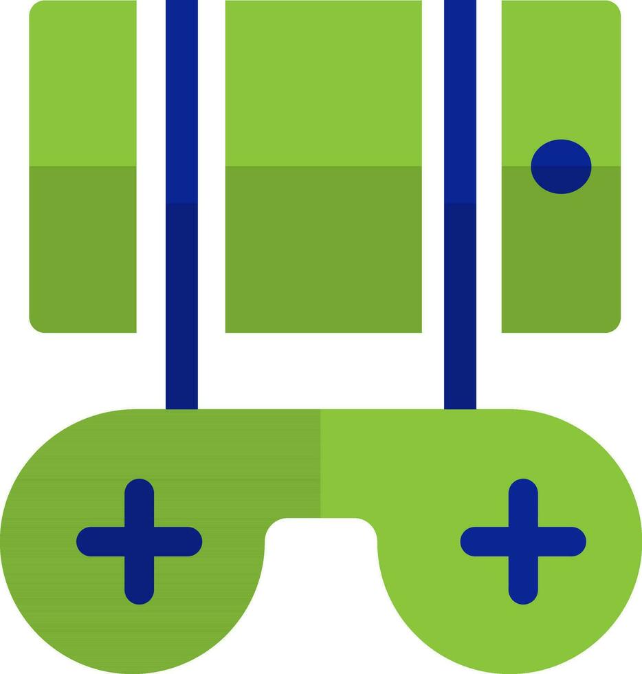 Flat style gamepad in green and blue color. vector