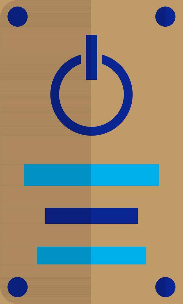 Brown and blue power button. vector