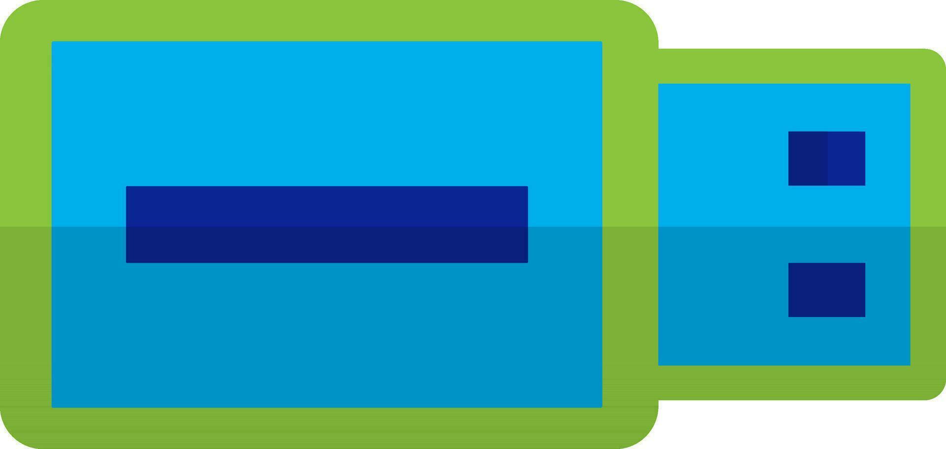 Green and blue flash card. vector