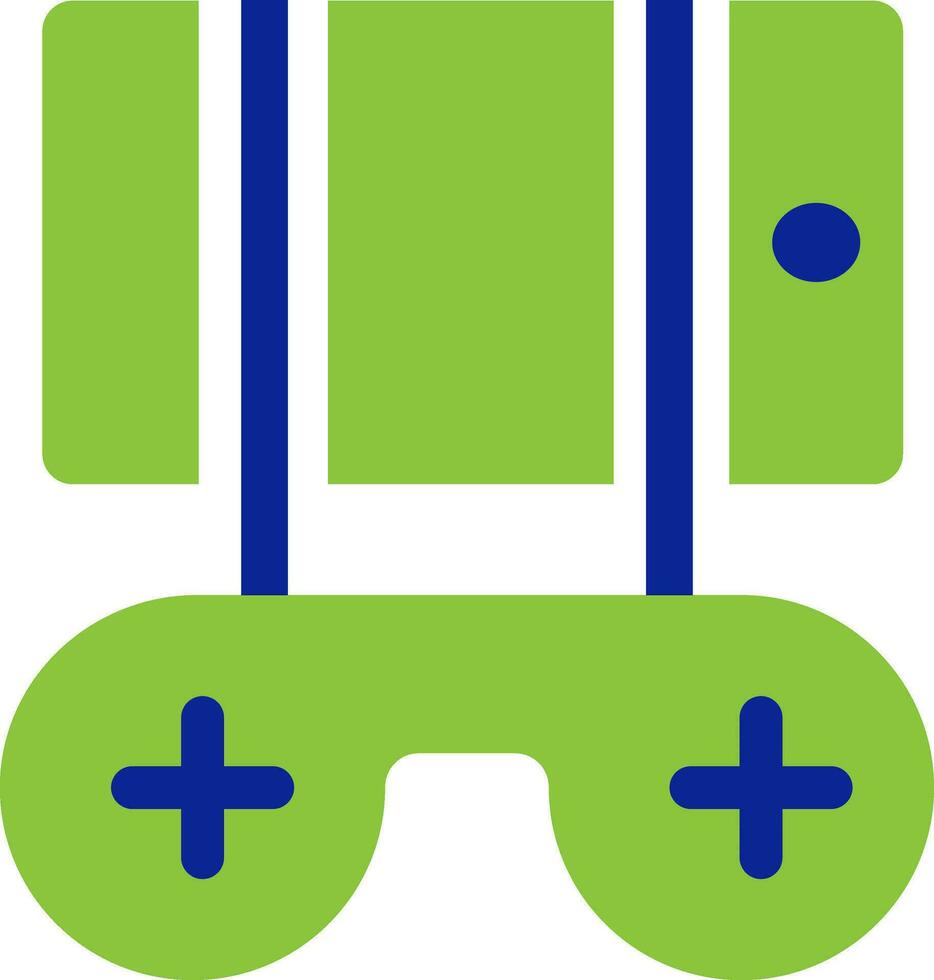 Flat style gamepad in green and blue color. vector