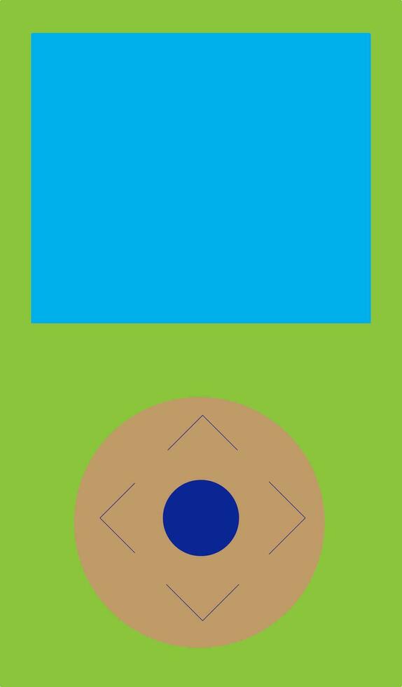 Green and blue retro portable gadget game. vector