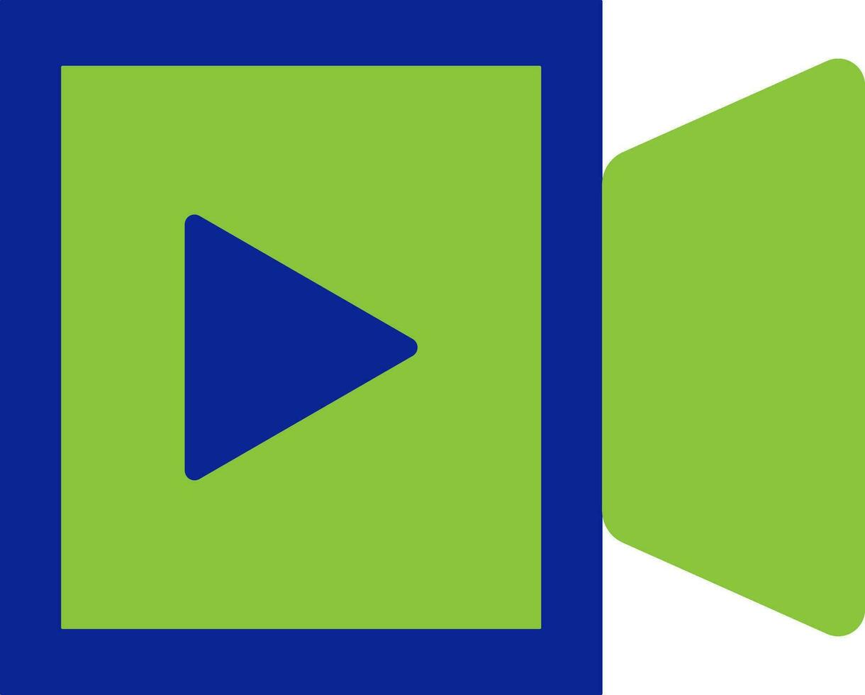 Green and blue video camera. vector