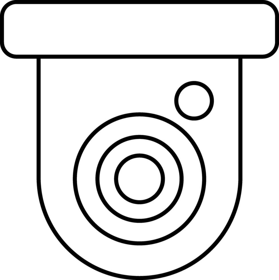 Illustration of a cctv camera in black line art. vector