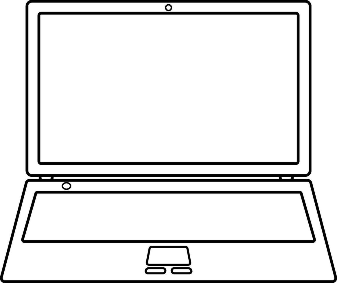 negro línea Arte blanco ordenador portátil. vector