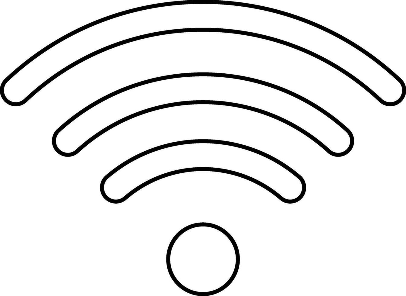 Line art symbol of wifi on white background. vector
