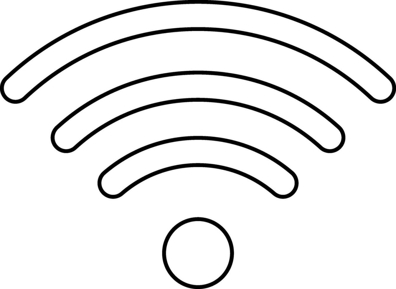 Line art symbol of wifi on white background. vector