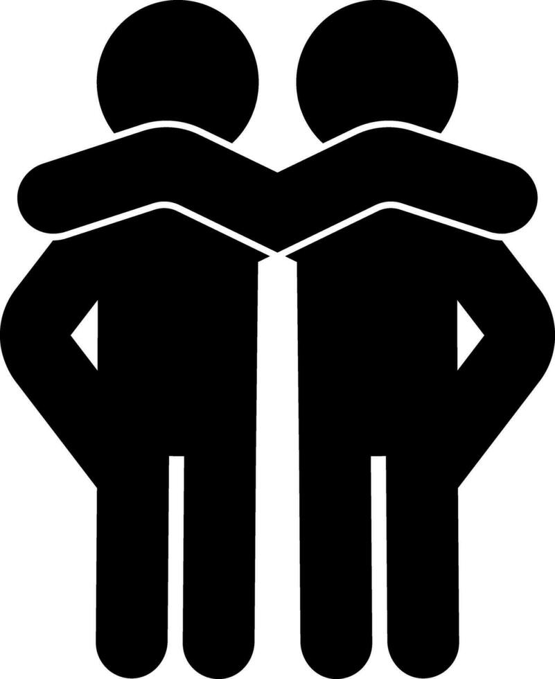 Two boys in black and white color. vector